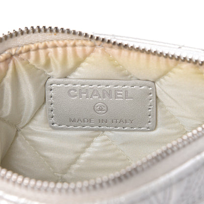 Chanel Metallic Lambskin Star Embossed Coin Purse Case Silver 6 of 10