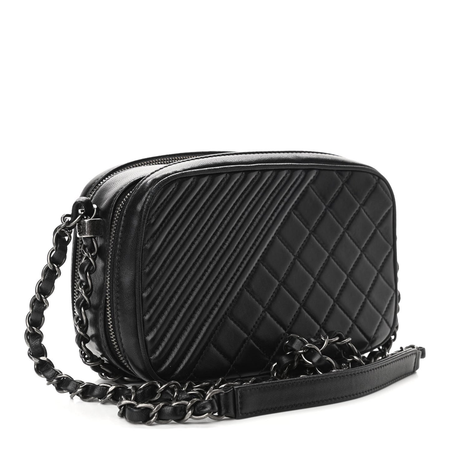 Lambskin Small Coco Boy Camera Case Black