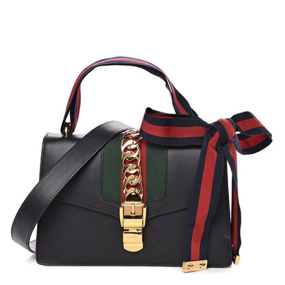 Gucci Calfskin Small Sylvie Shoulder Bag Black 1 of 15