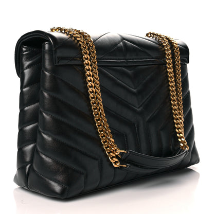 Saint Laurent Calfskin Y Quilted Monogram Medium Loulou Chain Satchel Black 3 of 10