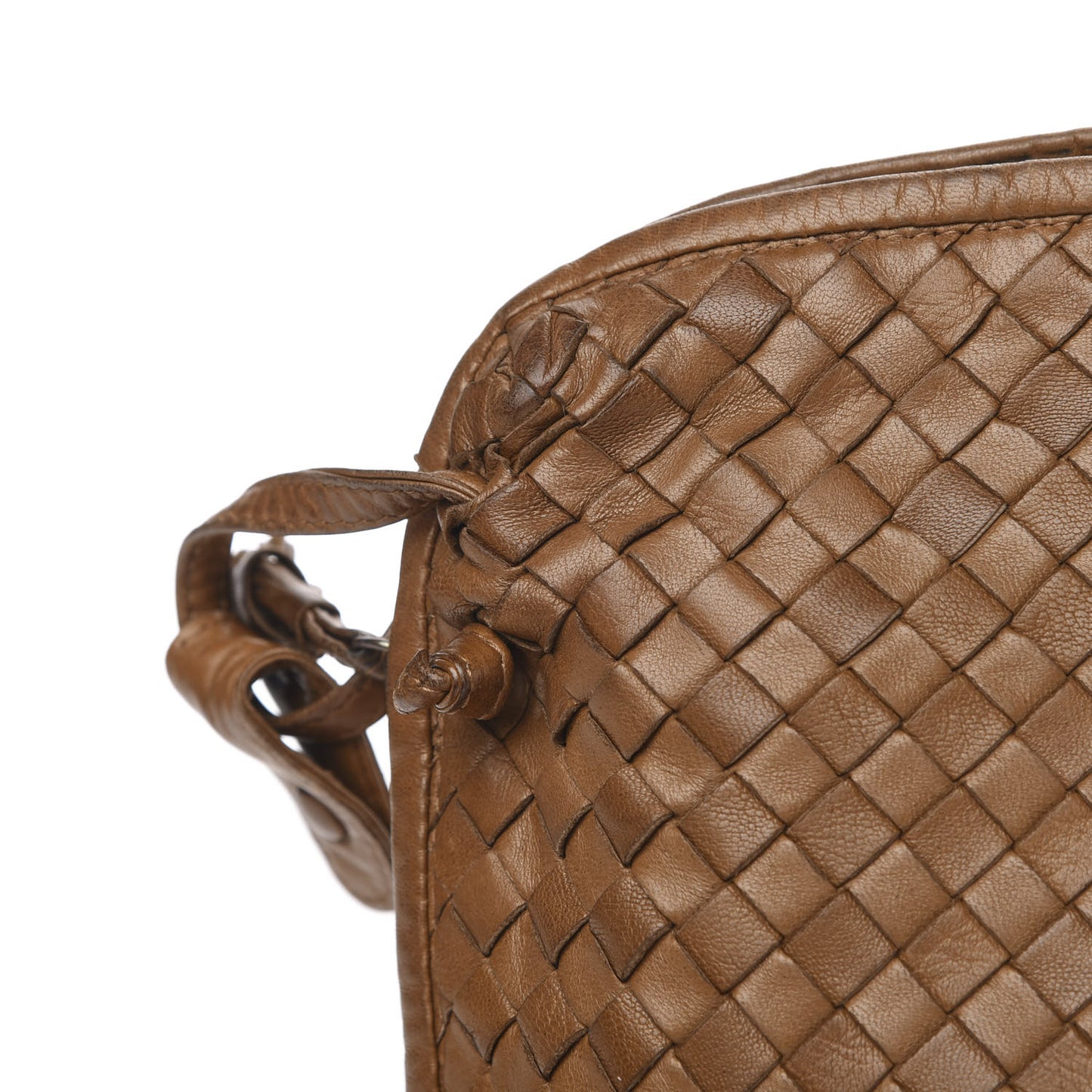 Nappa Intrecciato Nodini Crossbody Messenger Noce
