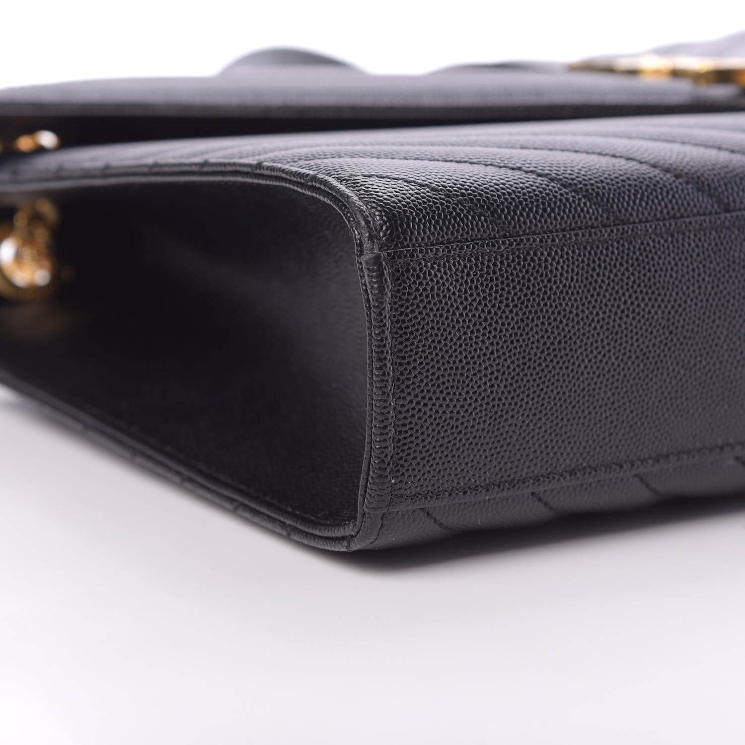 Saint Laurent Grain De Poudre Matelasse Chevron Large Monogram Satchel Black 10 of 13