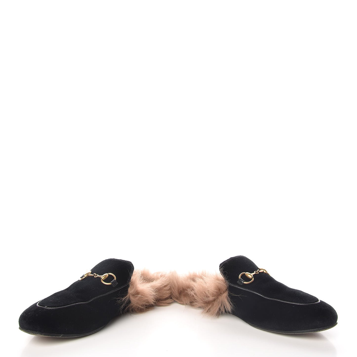 Velvet Fur Womens Princetown Slippers 37 Black