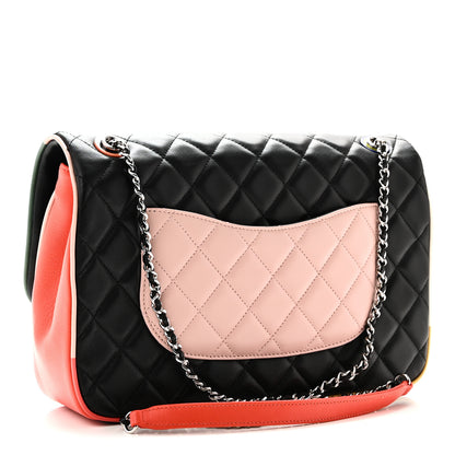 Chanel Lambskin Quilted Jumbo Cuba Color Flap Black 3 of 12