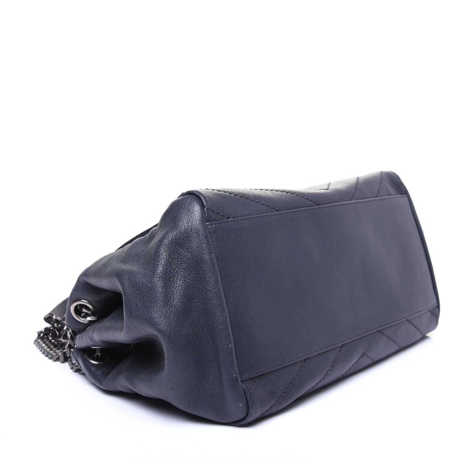 Saint Laurent Vintage Lambskin Chevron Monogram Medium Nolita Dark Smog 5 of 13