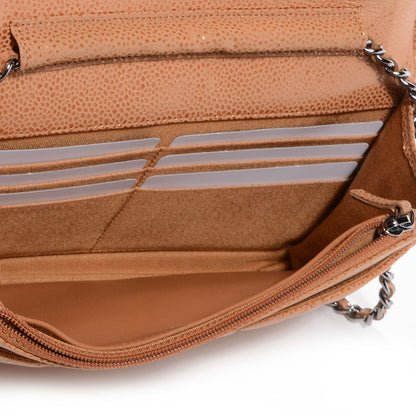 Chanel Caviar Quilted Wallet On Chain WOC Metallic Copper 7 of 9