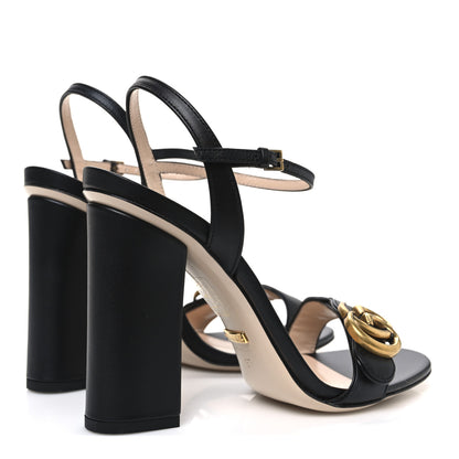 Gucci Lifford Calfskin GG Marmont Ankle Wrap 105mm Sandals 37 Black 5 of 10