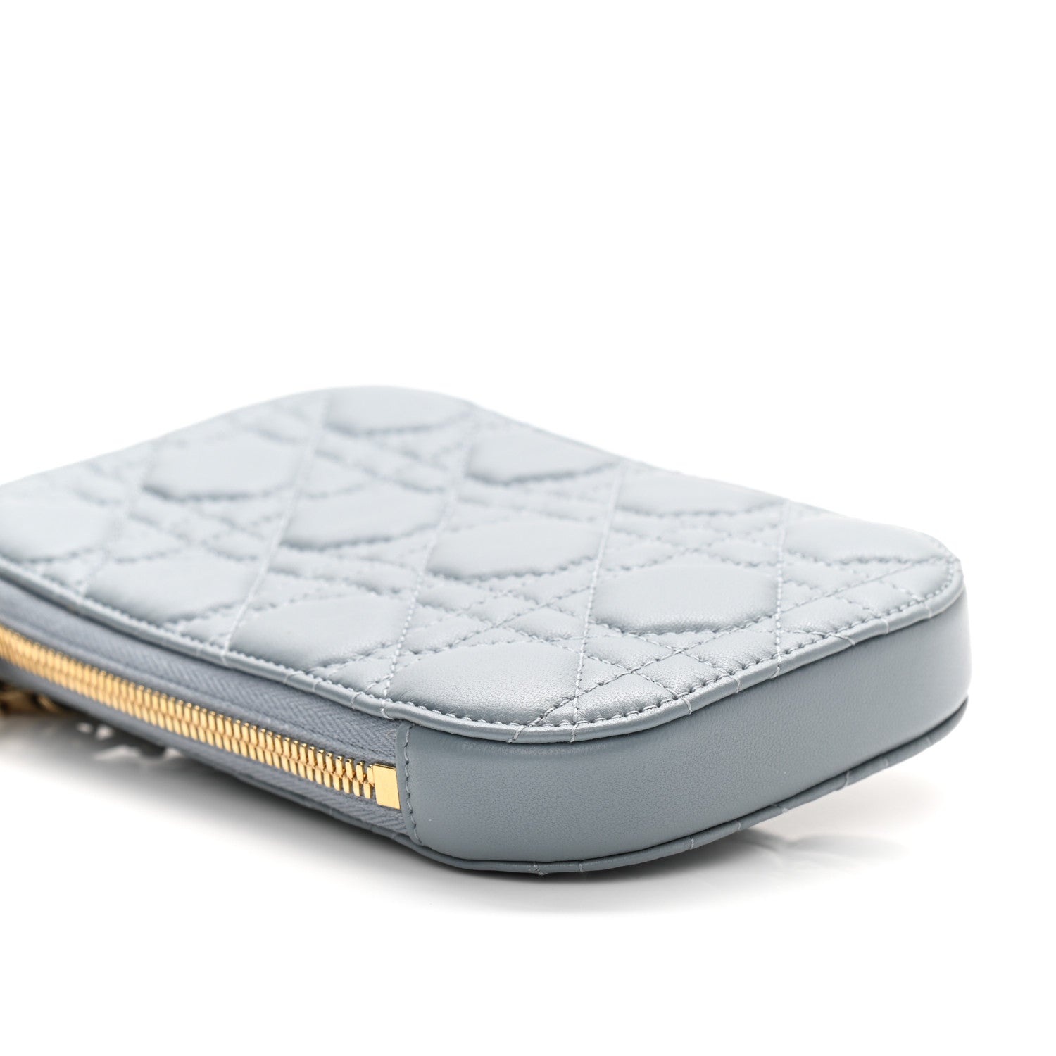 Christian Dior Lambskin Cannage Lady Dior Phone Holder Cloud Blue 9 of 11