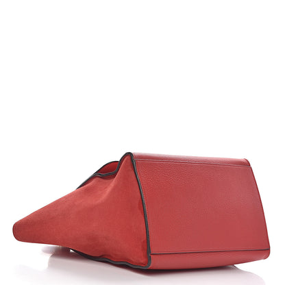Celine Drummed Calfskin Suede Medium Trapeze Coquelicot 4 of 26