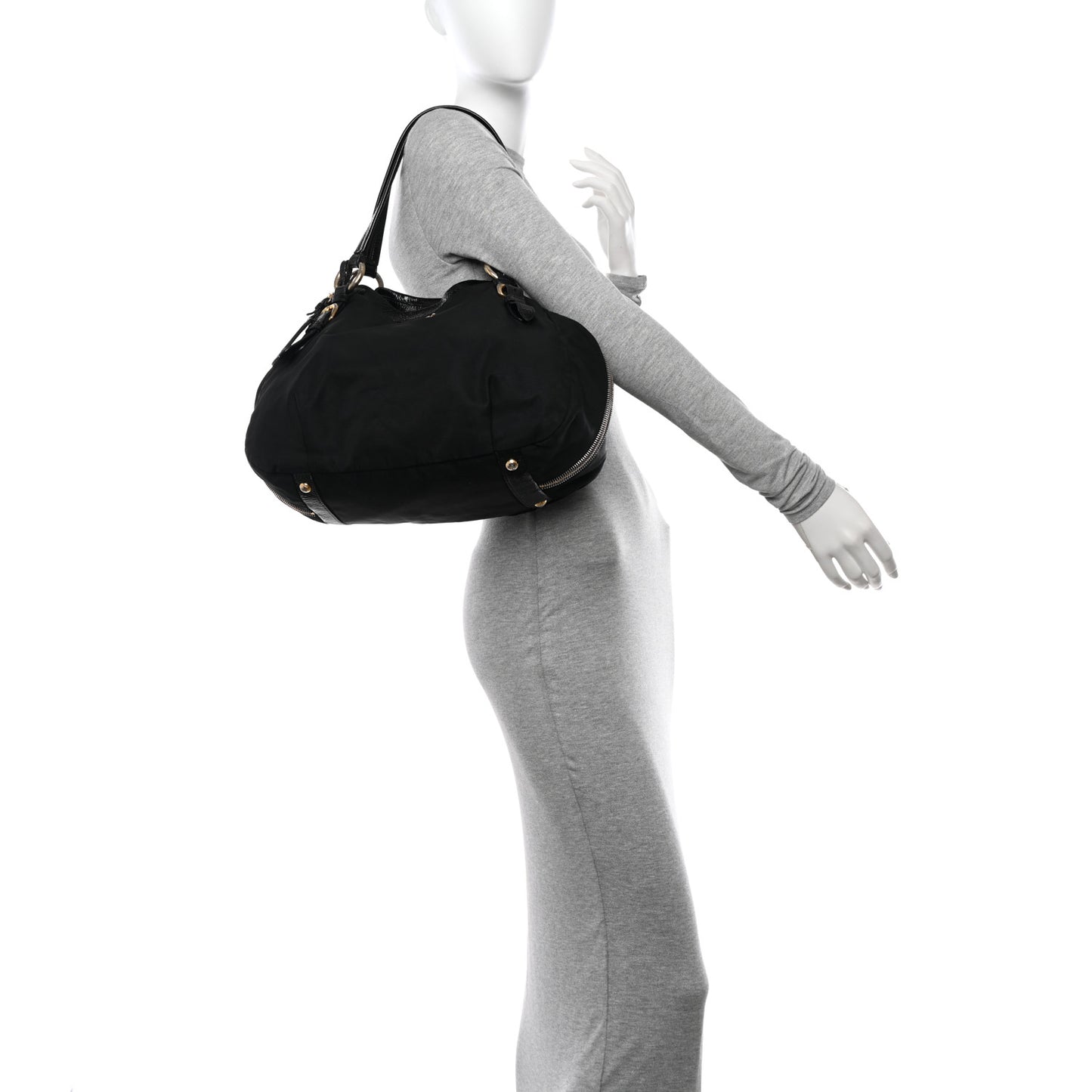 Tessuto Nylon Spazzolato Tote Black