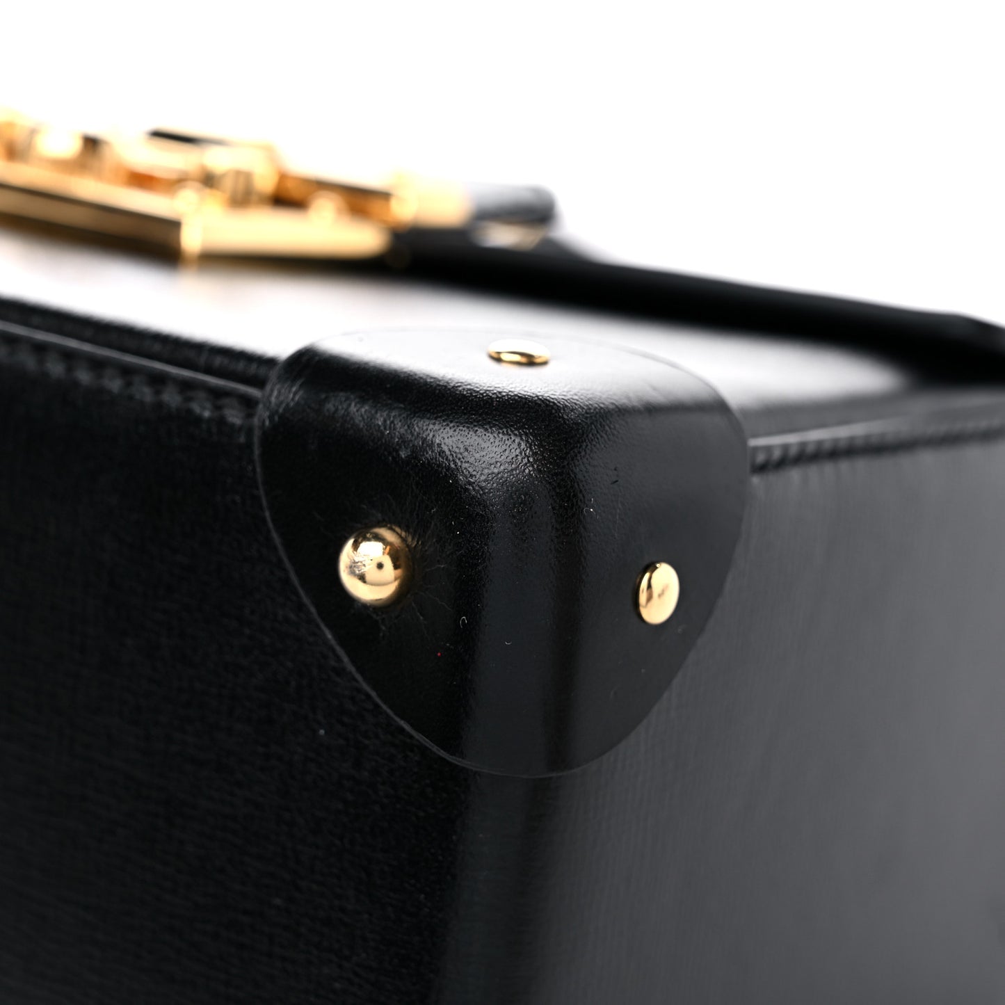 Calfskin Small Padlock Bamboo Shoulder Bag Black