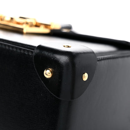 Gucci Calfskin Small Padlock Bamboo Shoulder Bag Black 9 of 13