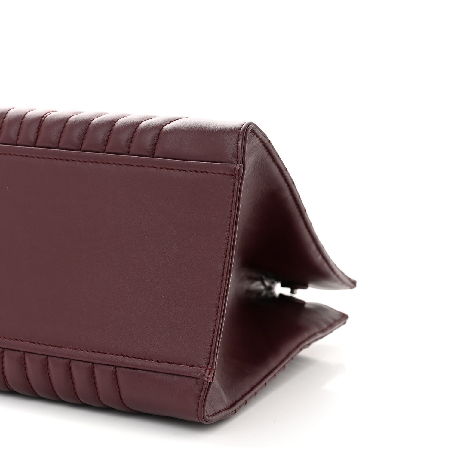 Prada Soft Calfskin Impunture Diagramme Tote Granato 10 of 11