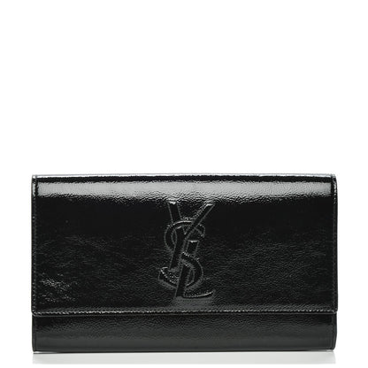 Saint Laurent Textured Patent Monogram Large Belle De Jour Clutch Black 1 of 7