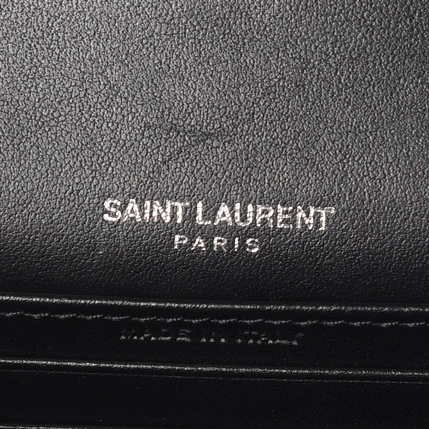 Calfskin Crocodile Embossed Monogram Sunset Chain Wallet Black