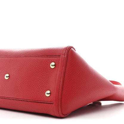 Gucci Pebbled Calfskin Small Soho Top Handle Bag Red 10 of 11