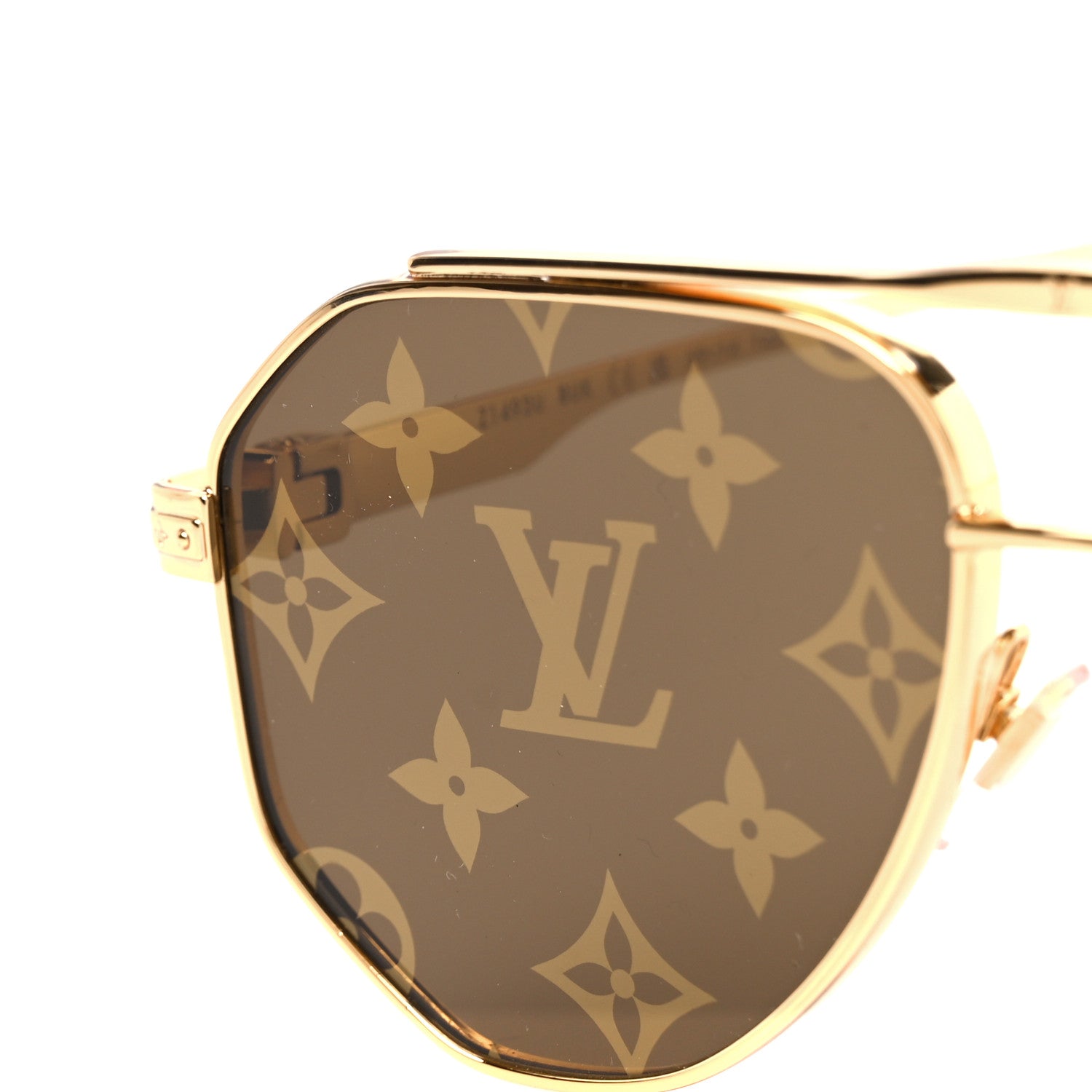 Louis Vuitton Monogram LV Flash Sunglasses Z1493U Gold 1443938
