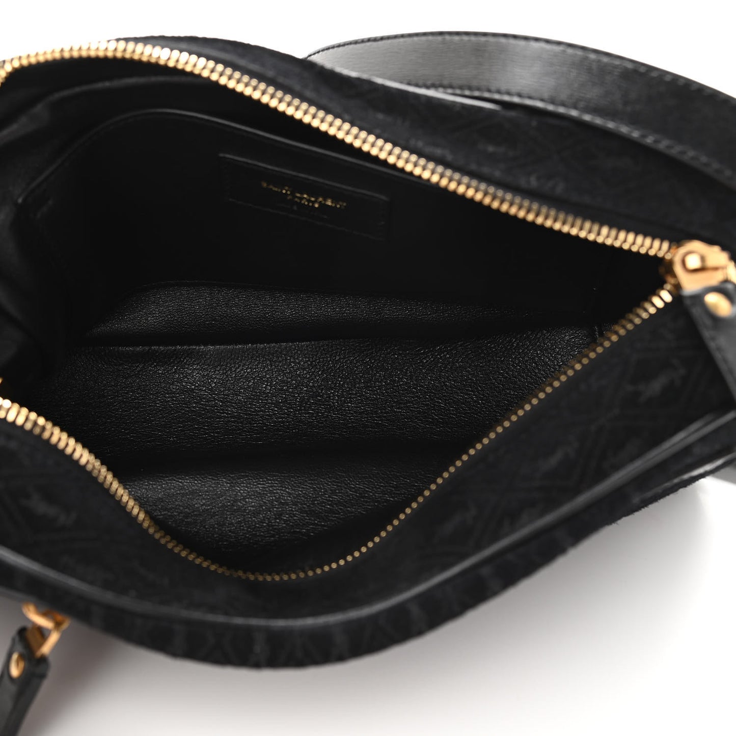 Suede Monogram All Over Camera Bag Black