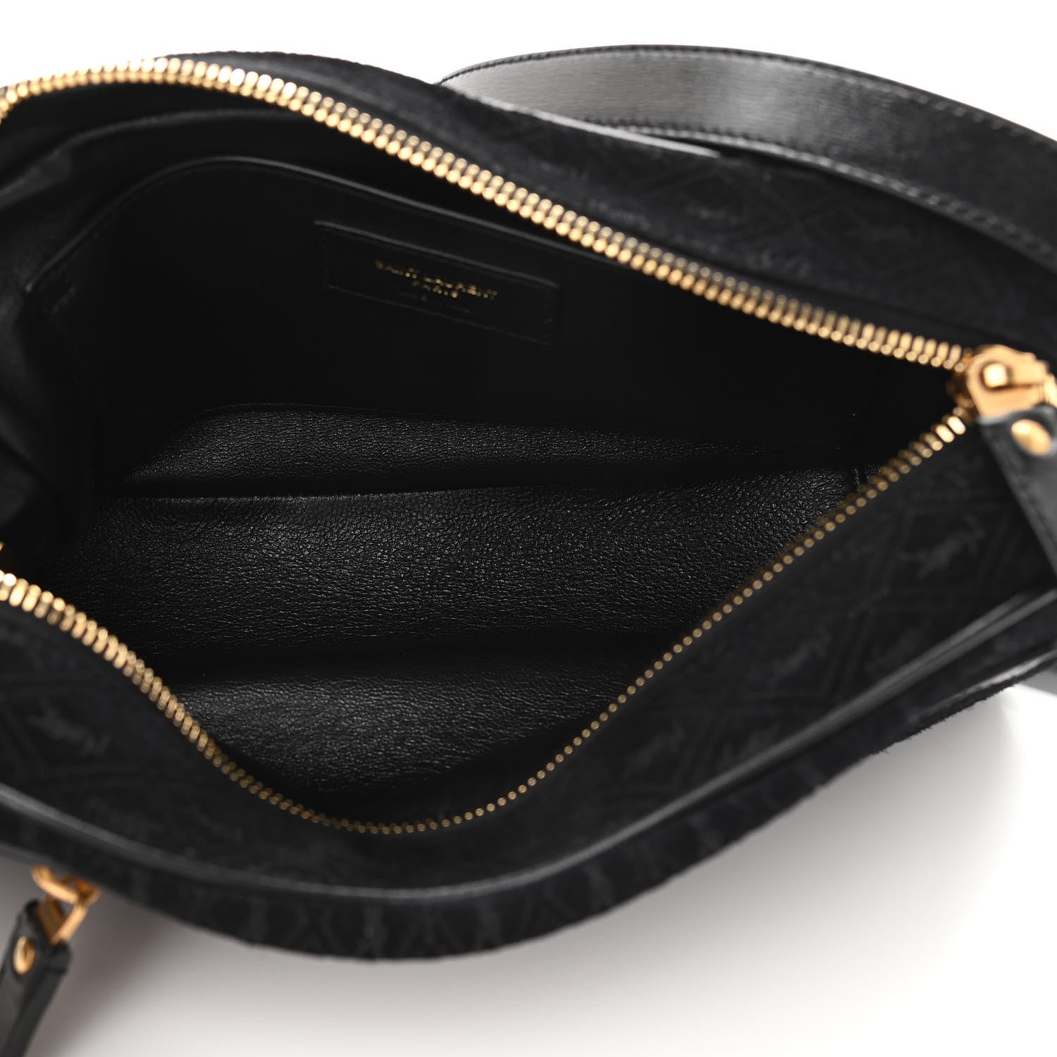 Saint Laurent Suede Monogram All Over Camera Bag Black 5 of 10