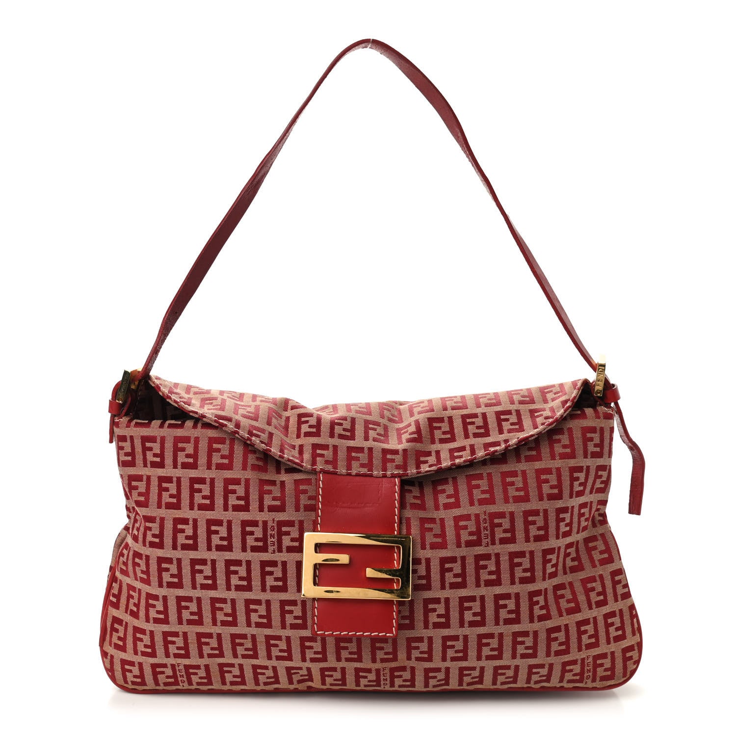 Fendi Zucchino Mama Baguette Double Flap Red 1 of 9