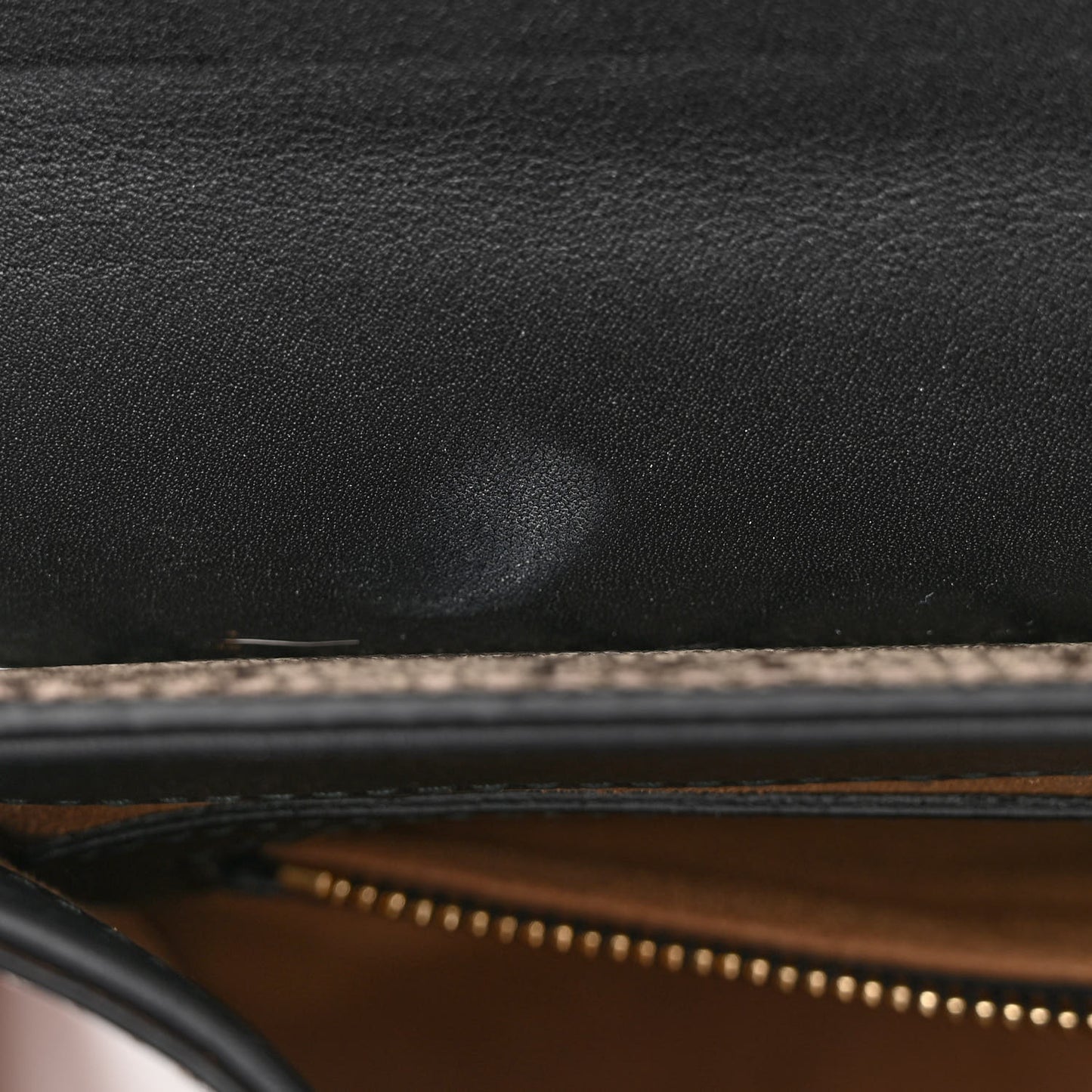 GG Supreme Monogram Calfskin Small Padlock Top Handle Bag Beige Black Cuir