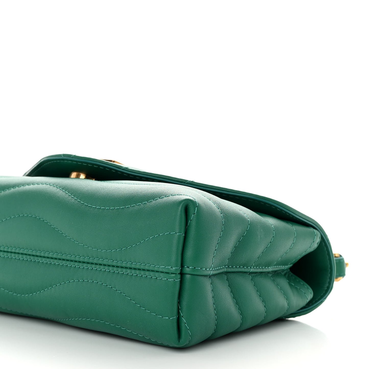 Calfskin New Wave Chain Bag MM NM Emerald