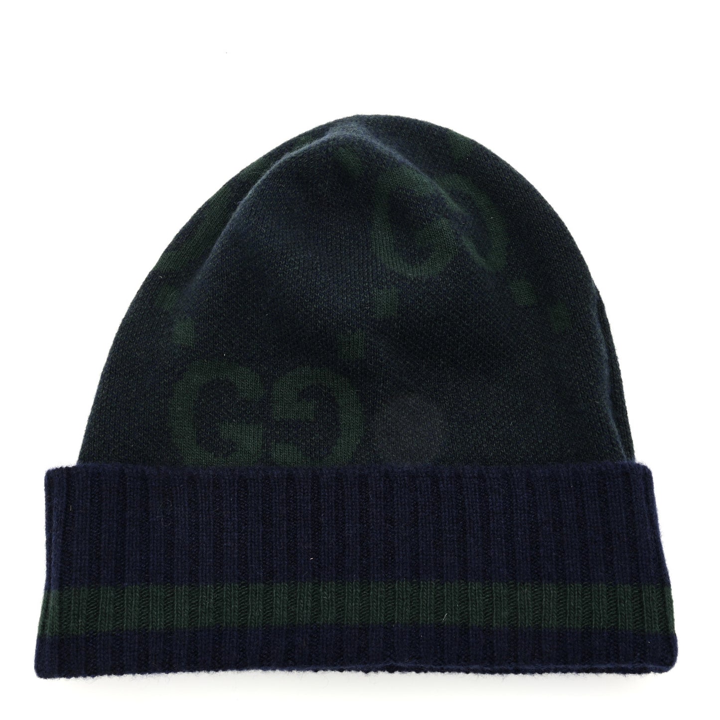 Cashmere Jacquard Monogram Jumbo GG Canvy Hat Beanie Hat M Navy Green