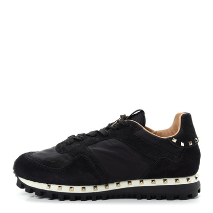 Valentino Garavani Suede Nylon Camouflage Womens Soul Rockstud Sneakers 36.5 Black 1 of 10