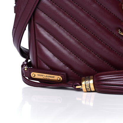 Saint Laurent Calfskin Matelasse Monogram Lou Camera Bag Dark Legion Red 9 of 11