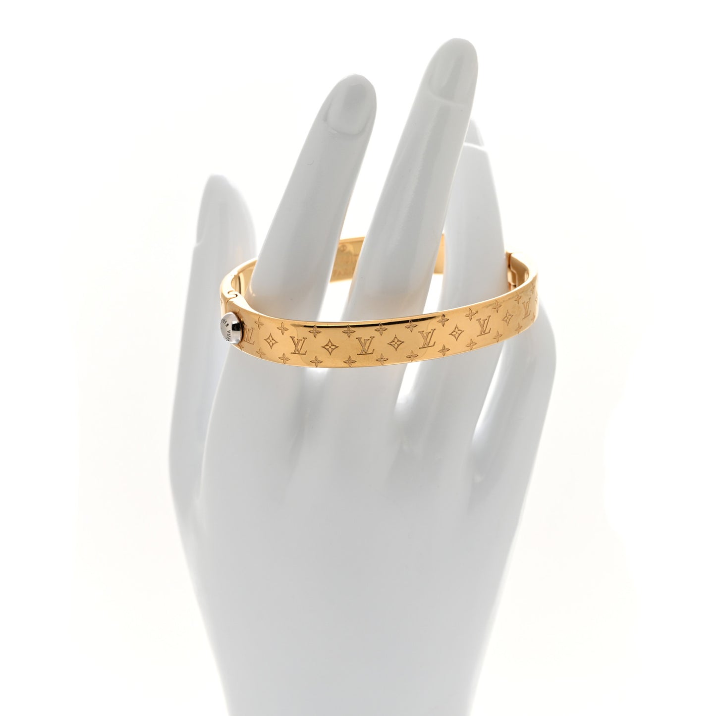 Brass Crystal Monogram Nanogram Strass Cuff M Gold
