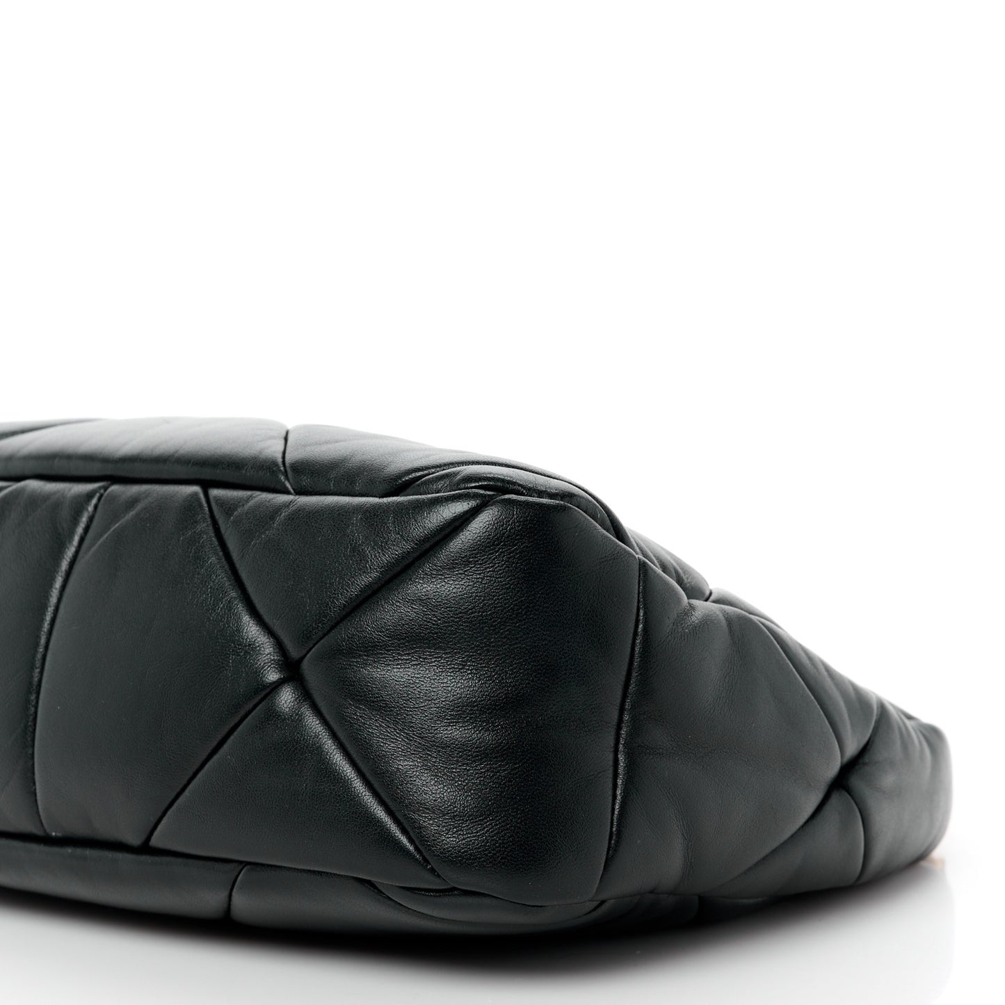 Nappa Re-Nylon Triangle Quilted Patchwork System Shoulder Bag Black
