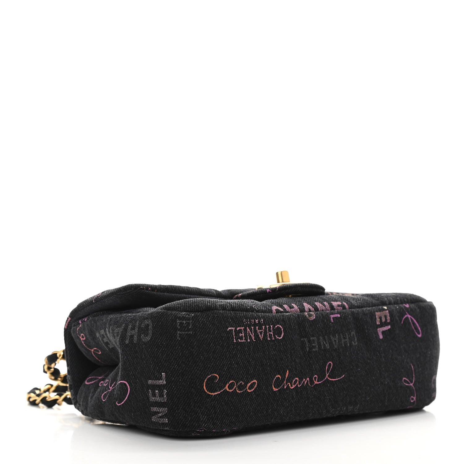Chanel Denim Quilted Denim Mood Mini Rectangular Flap Black Multicolor 4 of 10