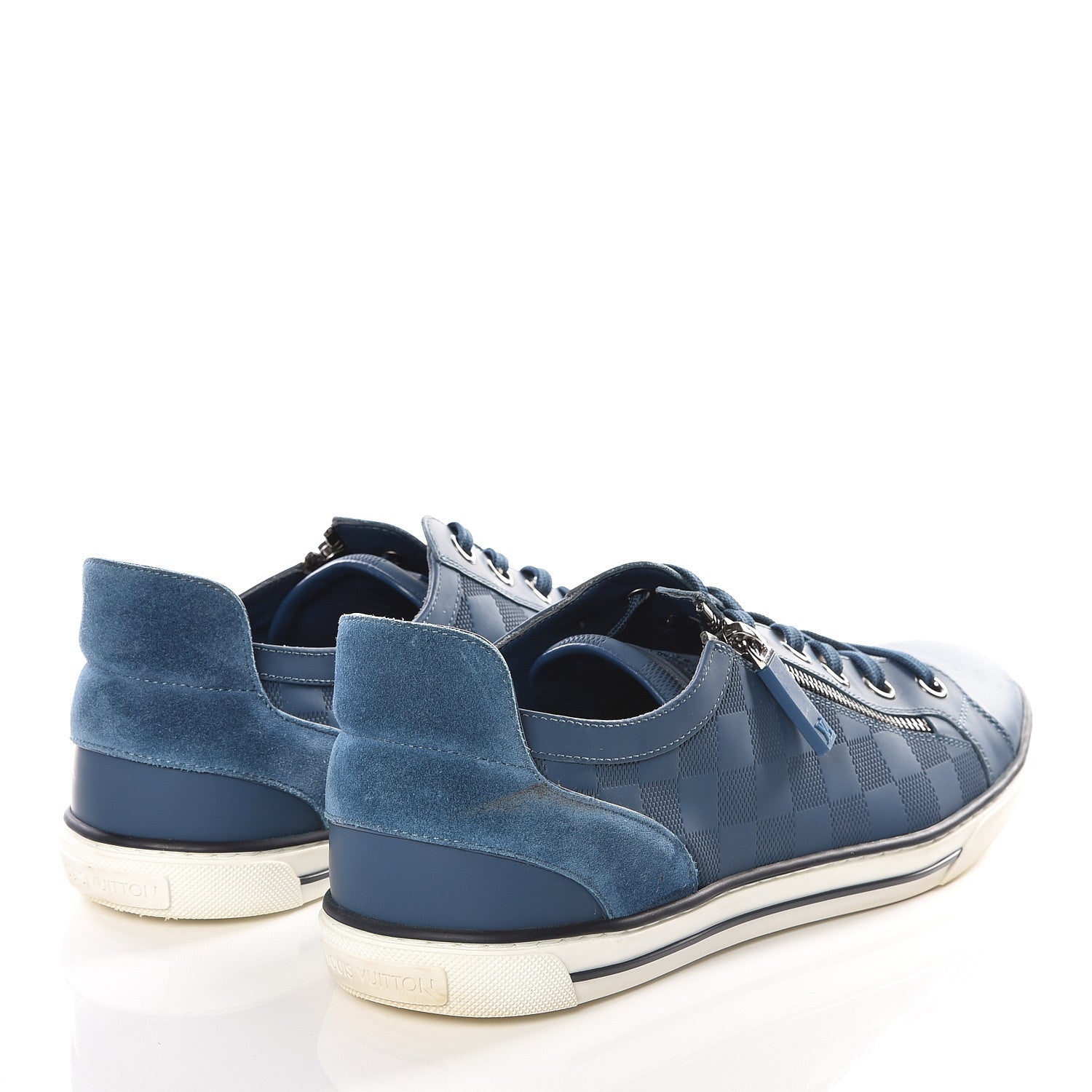 Louis Vuitton Damier Challenge Zip Up Sneakers 7.5 Blue 5 of 12