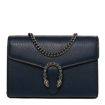 Gucci Dollar Calfskin Crystal Mini Dionysus Chain Wallet Blue Agata Black Diamond 1 of 10