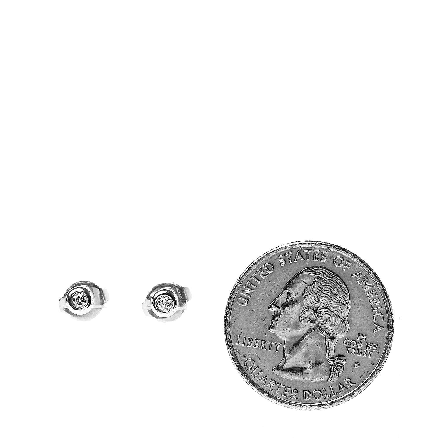 Tiffany Sterling Silver Diamond .06ctw Elsa Peretti Diamonds By The Yard Earrings 2 of 4