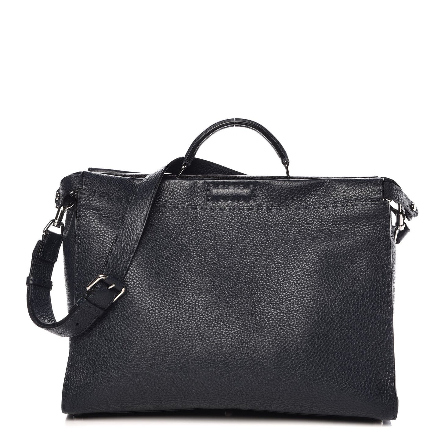 Cuoio Romano Selleria Bi-Color Large Mens Peekaboo Iconic Essential Satchel Lavagna Black
