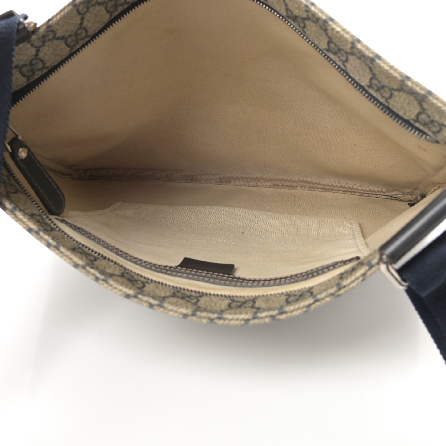 GG Plus Monogram Large Flat Messenger Bag Beige Blue