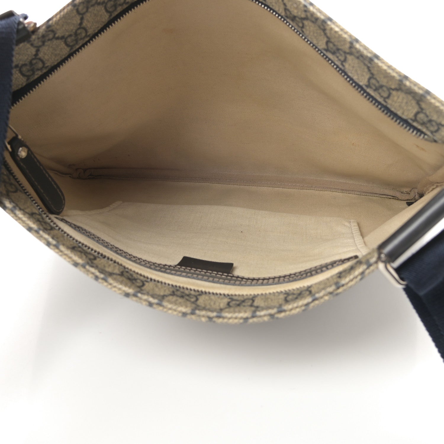 Gucci GG Plus Monogram Large Flat Messenger Bag Beige Blue 5 of 14