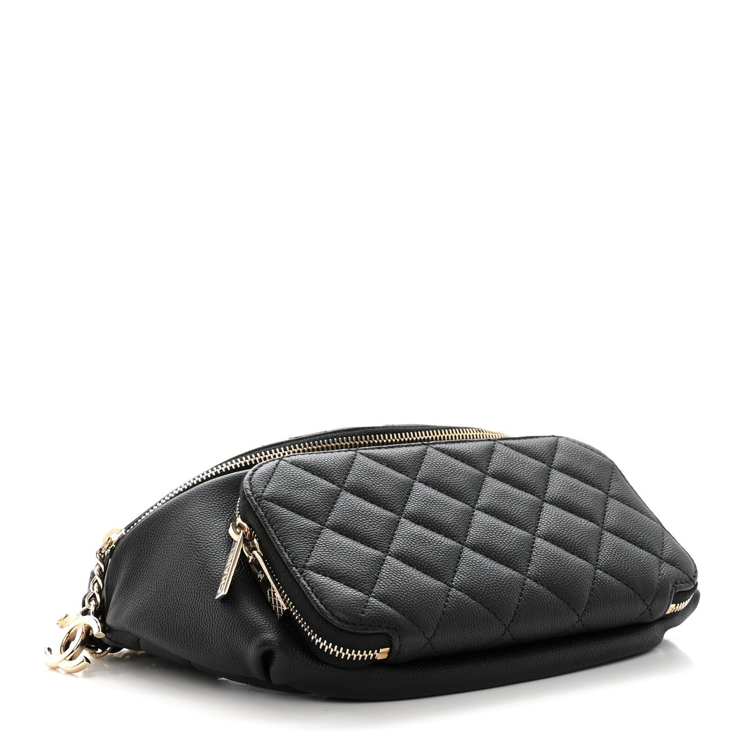 Caviar Quilted Business Affinity Waist Belt Bag Black