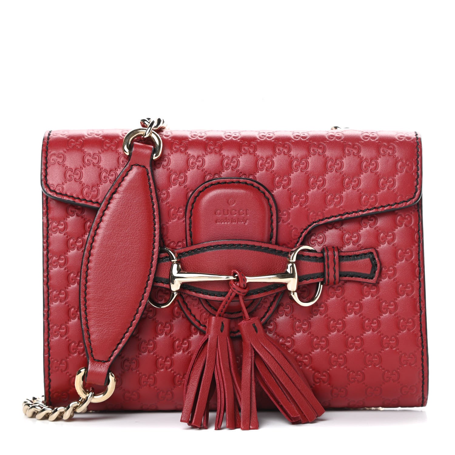 Gucci Soft Microguccissima Mini Emily Chain Shoulder Bag Rosso 1 of 15