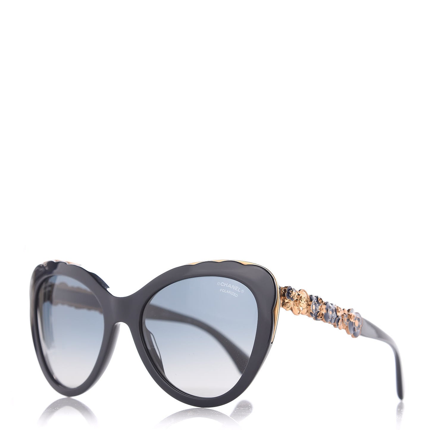 Polarized Bijou Cat Eye Sunglasses 5354 Navy