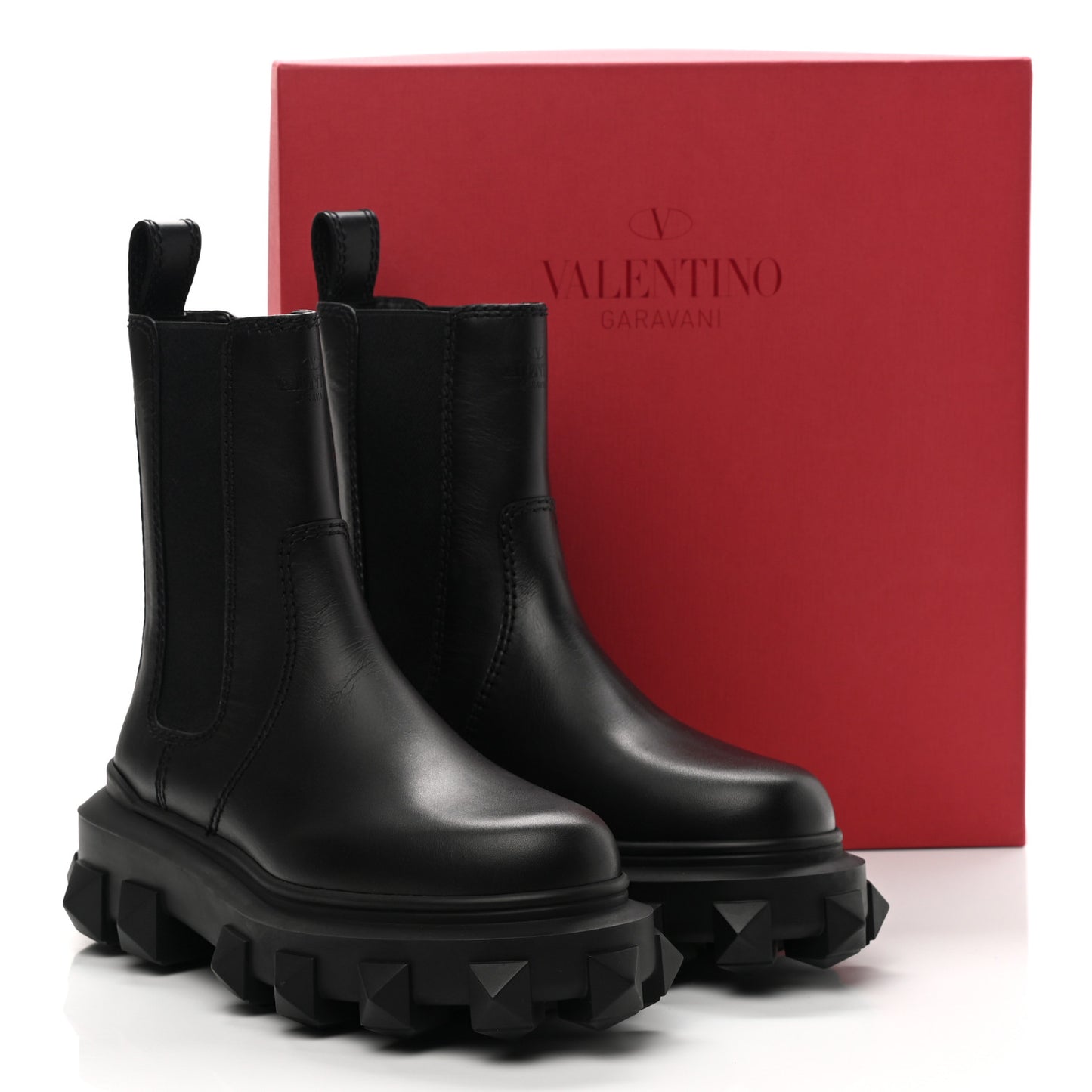 Calfskin Womens Trackstud Beatle Chelsea 45/55mm Ankle Boots 36.5 Black