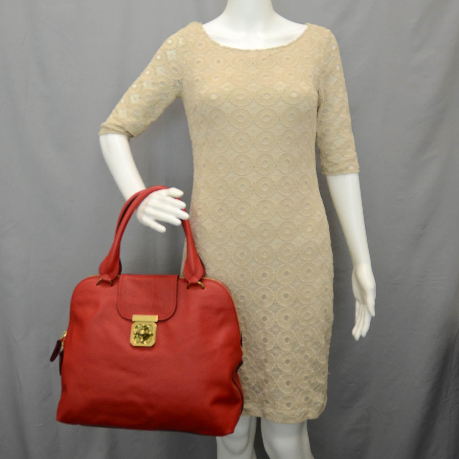 Chloe Calfskin Elsie Large Bowling Bag Red 2 of 10