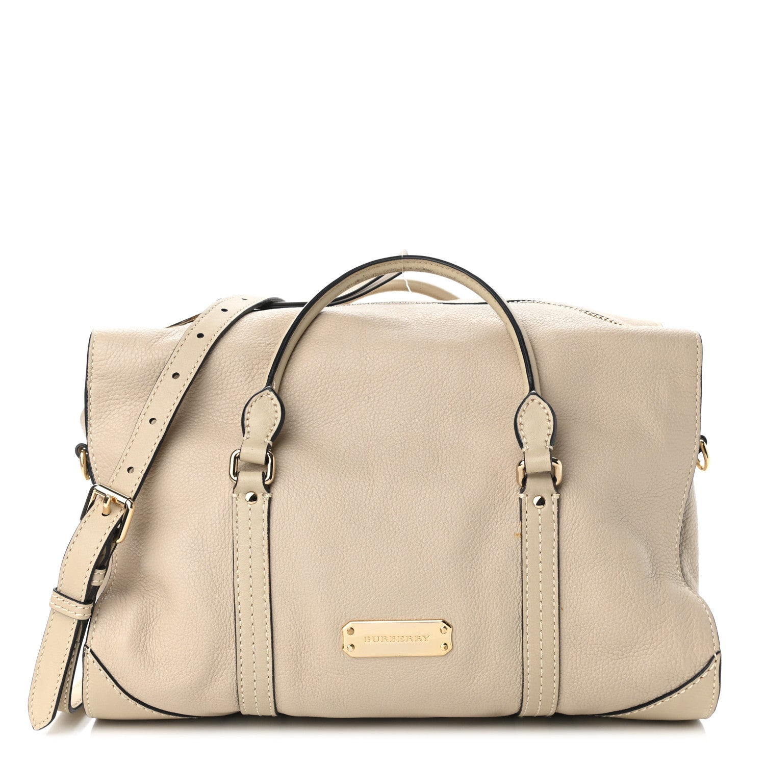 Burberry Calfskin Satchel Limestone 1 of 14