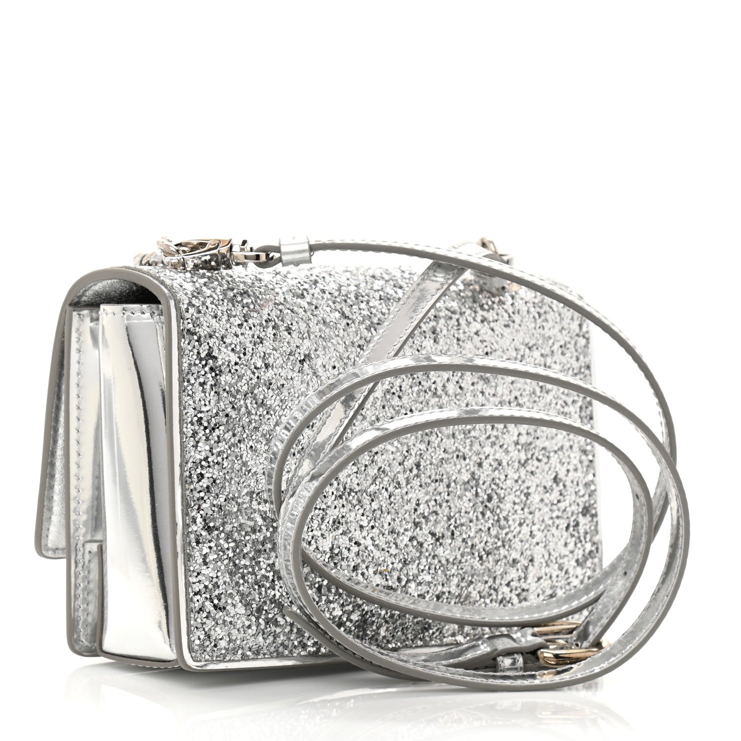 Salvatore Ferragamo Glitter Vara Bow Flap Crossbody Silver 3 of 7