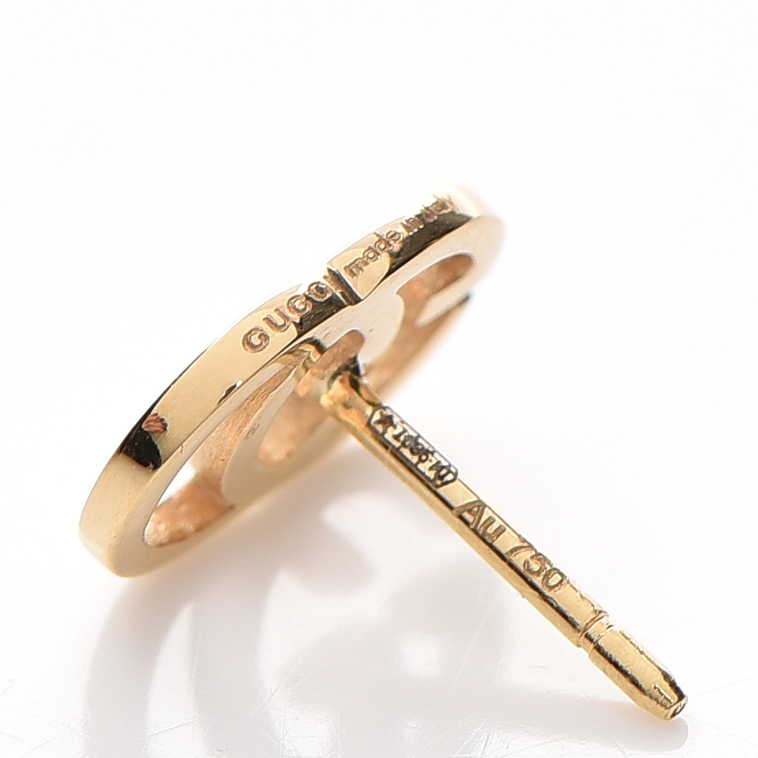 Gucci 18K Yellow Gold GG Tissue Stud Earrings 3 of 5