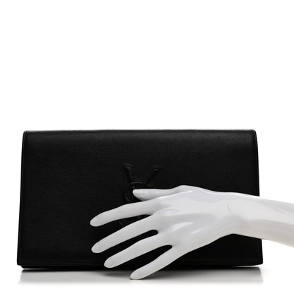 Saint Laurent Calfskin Monogram Large Belle De Jour Clutch Black 2 of 6