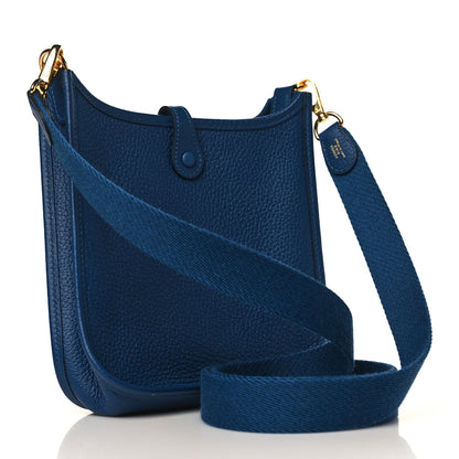 Hermes Taurillon Clemence Evelyne TPM Deep Blue 3 of 10