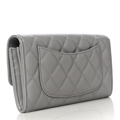 Chanel Caviar Quilted Large Flap Wallet Grey 3 of 12