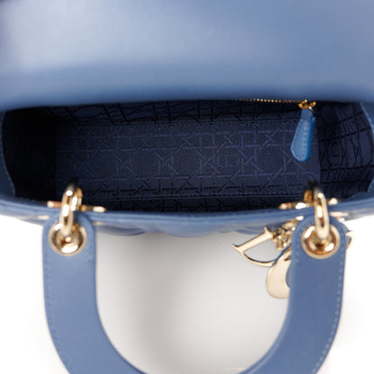 Christian Dior Lambskin Cannage Small My ABCDior Lady Dior Denim Blue 5 of 10